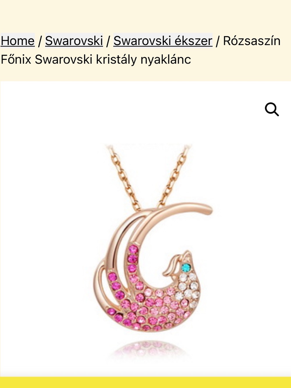 Swarovski Crystal Phoenix Rose Gold plated  Pendant Necklace Hungarian